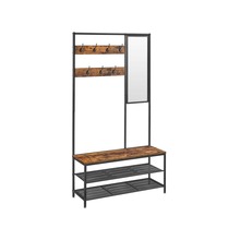 Riidenagi Vasagle peegliga, 35 x 98 x 180 cm, must