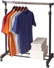 Riidestange Ordinett Deluxe, 43 x 88 x 98 - 175 cm, must