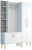 Esikukapp Kalune Design Vijana Da, 150 x 32 x 202 cm, kuldne/valge