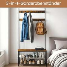 Riidenagi Vasagle HSR401B01, 32 x 85 x 177 cm, vintage pruun-must