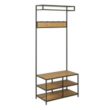 Riidestange Home4You Seaford, 77 x 40 x 185 cm, pruun/must