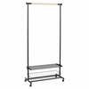 Riidestange Home4you Forest, 80 x 36 x 165 cm, must