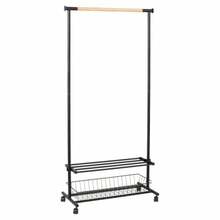 Riidestange Home4you Forest, 80 x 36 x 165 cm, must