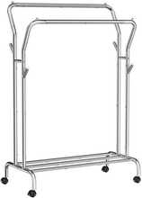 Riiete riiul Songmics, 103.5 cm, hõbedane