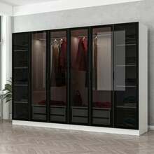 Riidekapp Kalune Design Kale 6664, 52 x 270 x 190 cm, valge/must