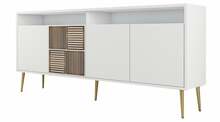 Konsoollaud Kalune Design Milan, 35 x 180 x 77 cm, valge/kuldne