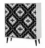 Esikukapp Kalune Design Swan 869VEL3989, 36 x 95 x 111 cm, valge/must