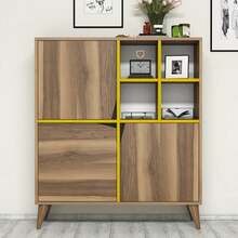 Esikukapp Kalune Design Pulse 845HCT3917, 115 x 30 x 100 cm, pruun/kollane