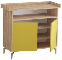 Kingakapp Kalune Design Solea, 35 x 100 x 102 cm, tamm/kollane