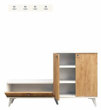 Kingakapp Kalune Design Fijel, 30 x 120 x 76 cm, tamm/valge