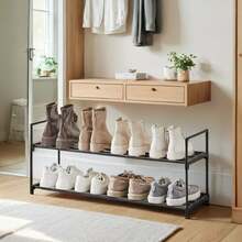 Jalanõuderiiul Songmics, 2 taset, 92 x 30 x 34 cm, must