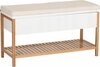 Bambusest jalatsikapp Wenko Finja, 90 x 35 x 52 cm, pruun/valge
