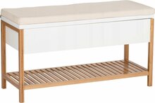 Bambusest jalatsikapp Wenko Finja, 90 x 35 x 52 cm, pruun/valge