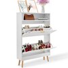 Jalatsikapp Vevor, 800 x 237 x 1205 mm, valge, 2 klapitava sahtliga