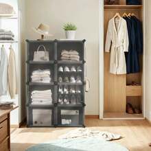 Kingariiul Songmics, 32 x 124 x 94 cm, must, 8 sektsiooni