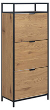 Jalatsikapp Actona Seaford, 56 x 30 x 129 cm, tamm/must