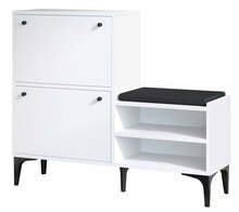 Kingakapp Kalune Design Fredy, 110 x 35 x 92 cm, valge/must