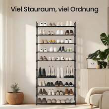 Jalanõude riiul Songmics, 10 taset, 30 x 92 x 194 cm, must