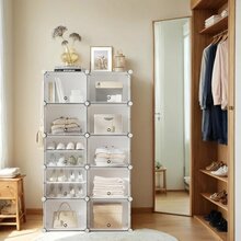 Jalanõude riiul Songmics, 32 x 82 x 152 cm, valge, 10 sektsiooni