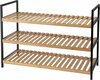 Jalatsiriiul Detal Storage Solutions, 70 x 30 x 48.5 cm, bambus ja metallraam