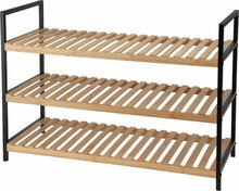 Jalatsiriiul Detal Storage Solutions, 70 x 30 x 48.5 cm, bambus ja metallraam