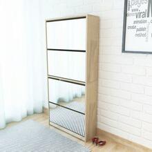 Nelja sahtliga kingakapp peegliga, 63 x 17 x 134 cm, tamm