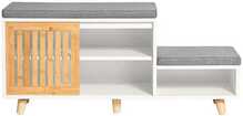 Jalatsipink Sobuy FSR125-WN, 98 x 37 x 49 cm, hall/hõbedane