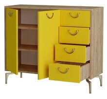 Kummut Kalune Design Zea 811MDD4130, tamm/kollane, 35 x 100 x 82 cm
