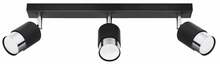 Laelamp Sollux NERO 3, 3xGU10, 40W, must/läikiv kroom