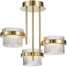 Laelamp Italux Tiara PND-77362-3-24W-GD, 3x24W, 3000K, kuldne/läbipaistev