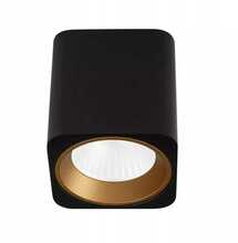 Laevalgusti Maxlight Tub, 7W, 3000K, ruudukujuline, must kuldse rõngaga