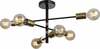 Ripplamp Italux Piansi PND-4025-6-BL-HBR, E27, matt must/messing
