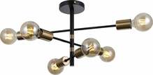 Ripplamp Italux Piansi PND-4025-6-BL-HBR, E27, matt must/messing