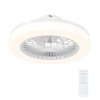 Laeventilaator Homcom valgustiga, 40 W, 6 kiirust, reguleeritav heledus, valge, 46 cm