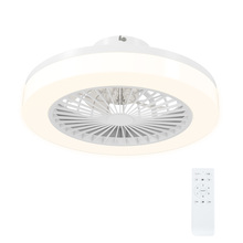 Laeventilaator Homcom valgustiga, 40 W, 6 kiirust, reguleeritav heledus, valge, 46 cm