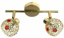 Laelamp Candellux Aron, 92-12111, 80 W, 2xG9, brass red crystal