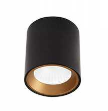Laevalgusti Maxlight TUB, 7W, 3000K, ümmargune, must kuldse rõngaga, 6,5 x 6 cm