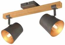 Laelamp Trio Bell, E14, tumehall/naturaalne, 14x42 cm