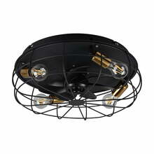 Laeventilaator Trio Trondheim, R61095032, 48 cm, 4 x E27, matt must, kaugjuhtimispuldiga