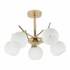 Laelamp Candellux Amos, 35-37497, 5xE27, 40W, kuld/valge, 52x52 cm