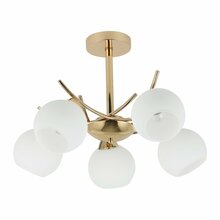 Laelamp Candellux Amos, 35-37497, 5xE27, 40W, kuld/valge, 52x52 cm