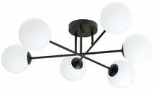 Laelamp Emibig Roma 6, 6xE14, 10W, must/valge