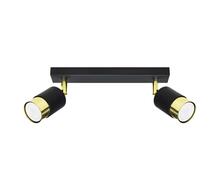 Laevalgusti Sollux NERO 2, 2xGU10, 40W, must/kuldne