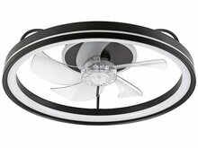 Laelamp ventilaatoriga Lamkur Fargo, 49892, 1x37W LED, 3000K, 4000 lm, must