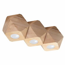 Laelamp Sollux Woody 3, 3xGU10, 40W, naturaalne puit