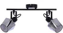 Laelamp Candellux Randi, 2x15W, E14, must matt, suitsuklaasist kuplid