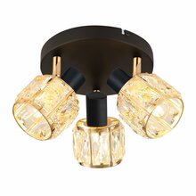 Laelamp Candellux Dubai, 98-30214, 3xE14, 40W, 36 cm, must/kuld
