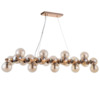 Ripplamp Maytoni Dallas, MOD547PL-25G, 25xG9, max 28W, kuldne/amber klaas