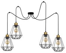 Rippvalgusti Candellux Primo, 5534-00309, 4xE27, 60W, must/kuldne