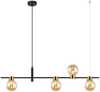 Ripplamp Italux Bletter, PND-5225-4-BK-AMB, G9, must/merevaigukollane